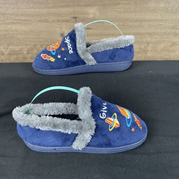 Wonder Nation Boys Size 13-1 Fur Slipper Pizza Burger Give Me Some Space Suede - Picture 1 of 11